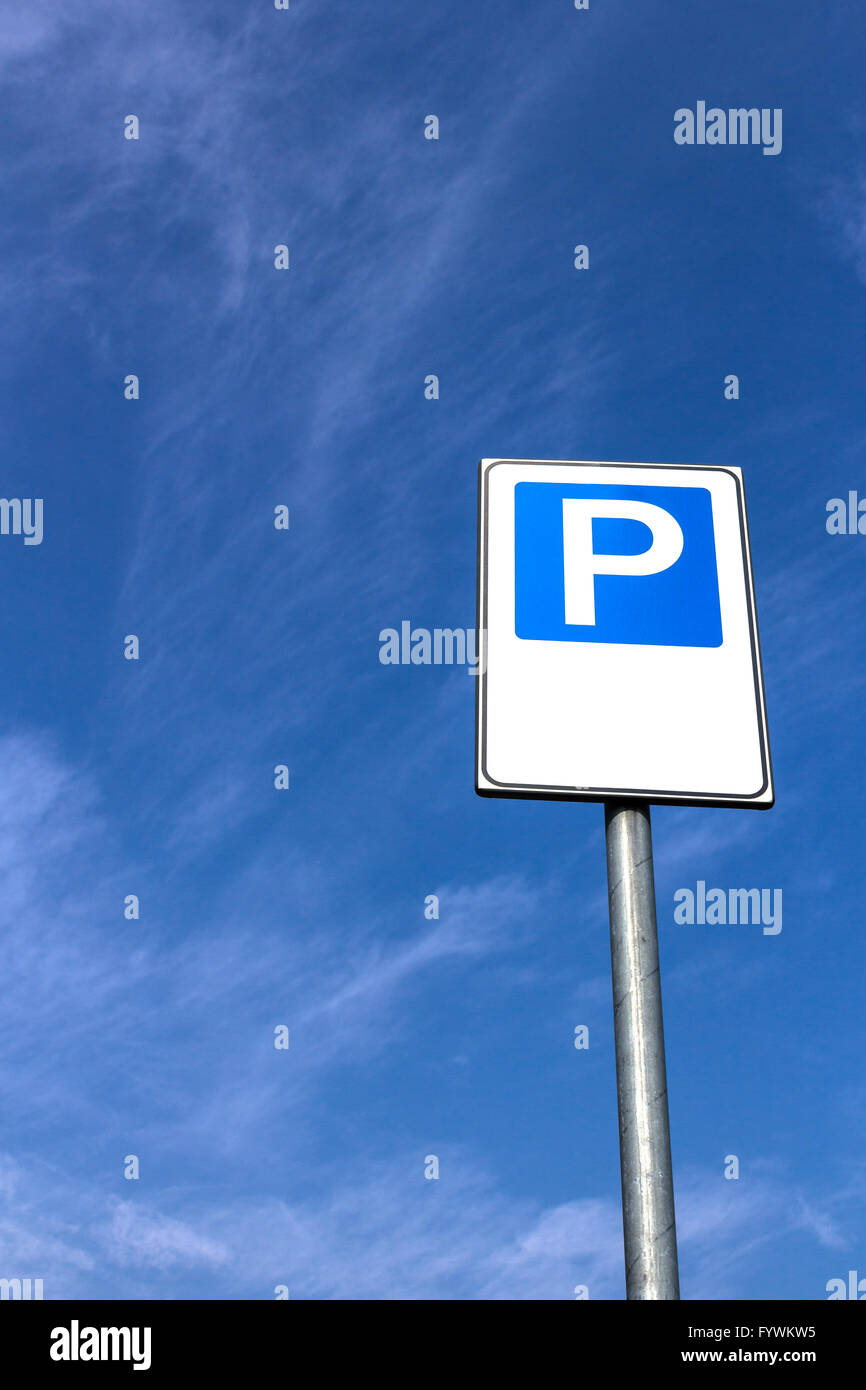 Vertical parking signal Stock Photo