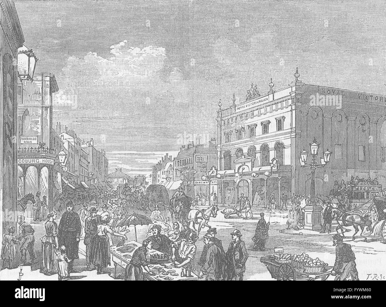 LAMBETH: View in the new cut. London, antique print c1880 Stock Photo