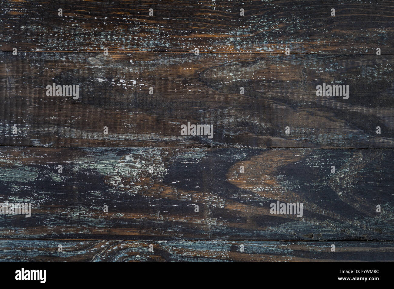 Grungy wooden background. Old rustic natural wood with peeling white paint Stock Photo