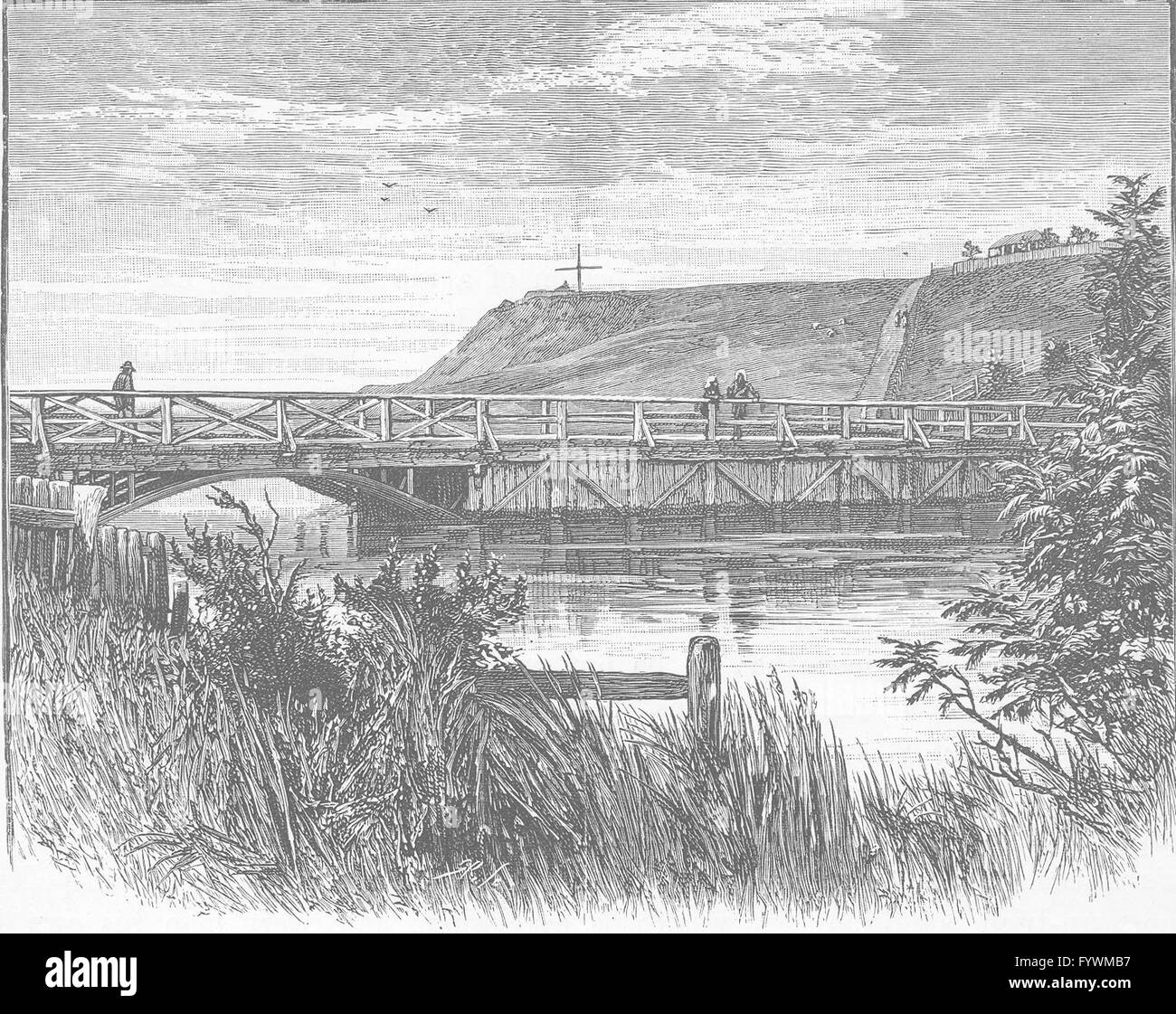 AUSTRALIA: West Ports of Victoria: bridge, Portland, antique print 1890 Stock Photo