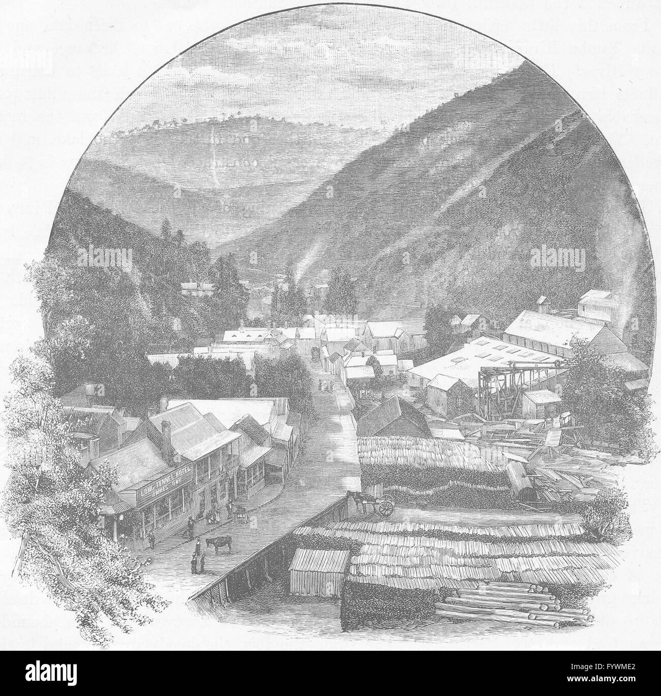 AUSTRALIA Gippsland Walhalla, antique print 1890 Stock Photo Alamy