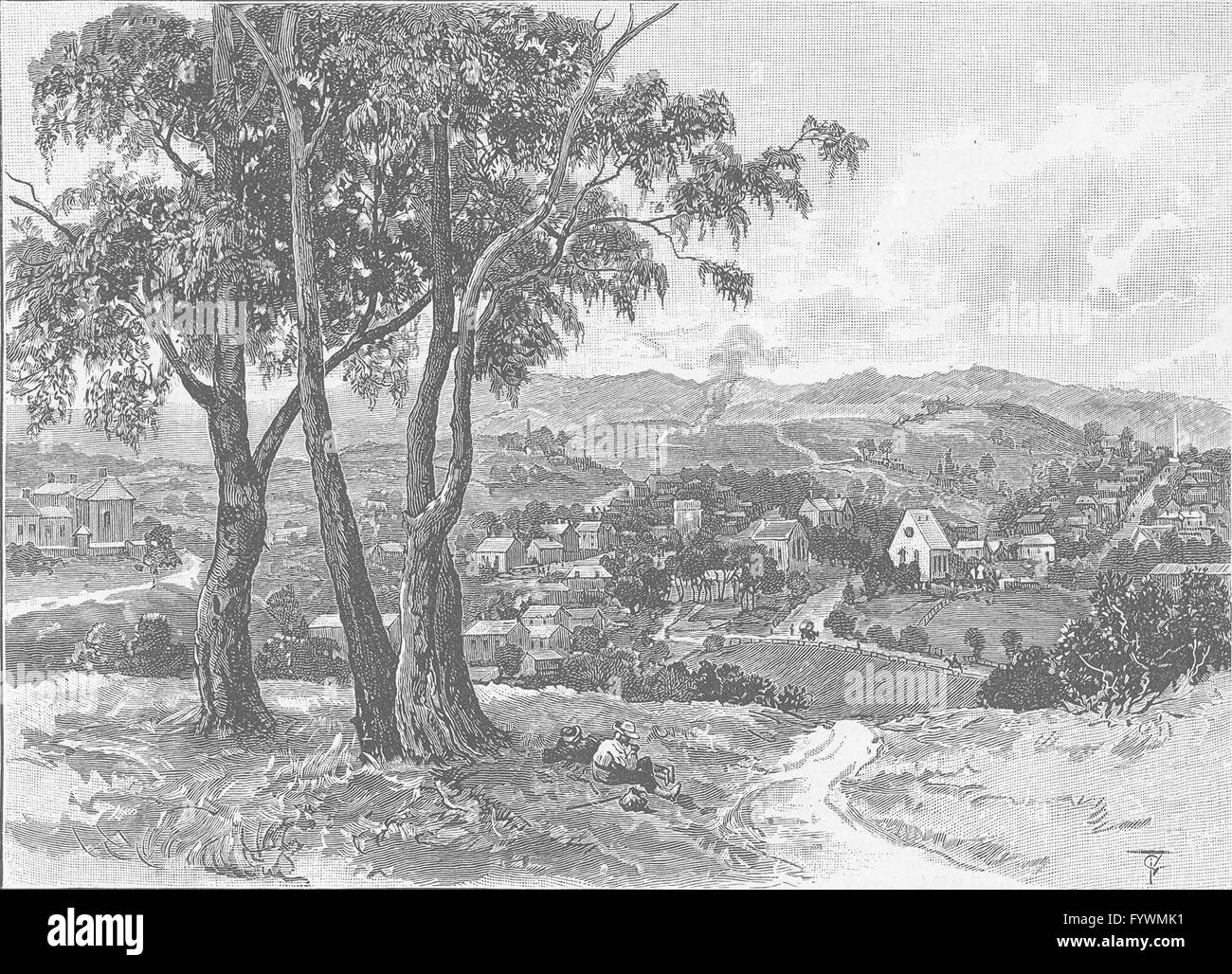 AUSTRALIA Victoria Castlemaine, antique print 1890 Stock Photo Alamy