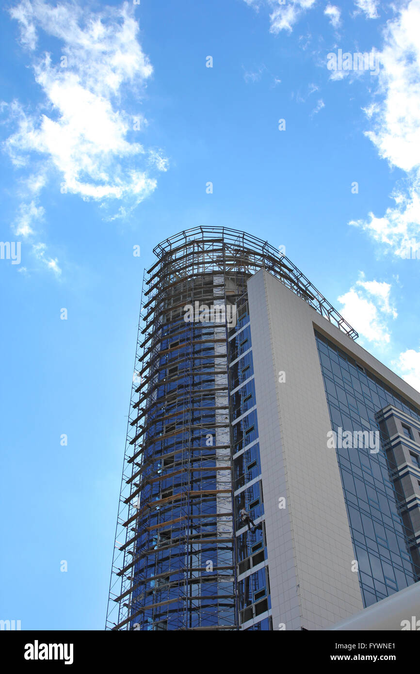 Modern glass silhouettes on modern building Stock Photo - Alamy