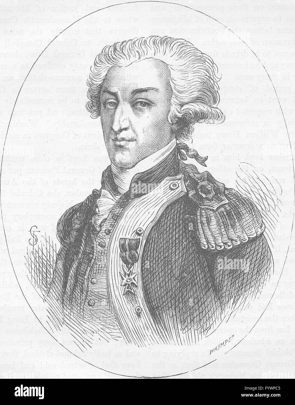 MILITARIA: The Marquis de Lafayette, antique print c1880 Stock Photo ...