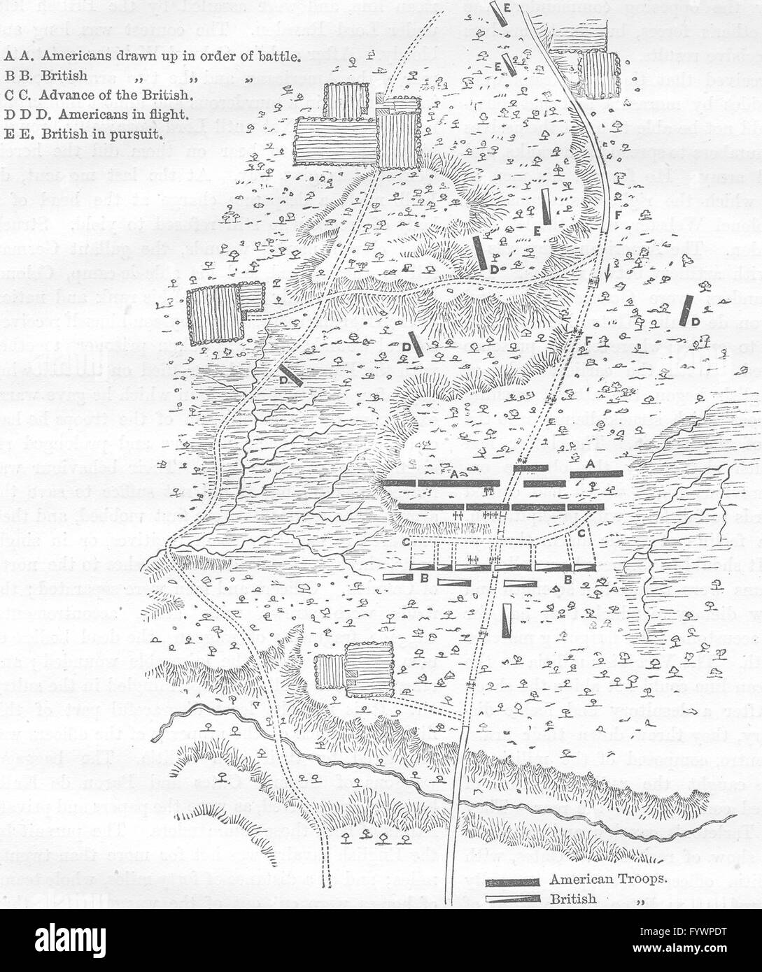 SOUTH CAROLINA: Plan of Camden(Stedman), c1880 antique map Stock Photo