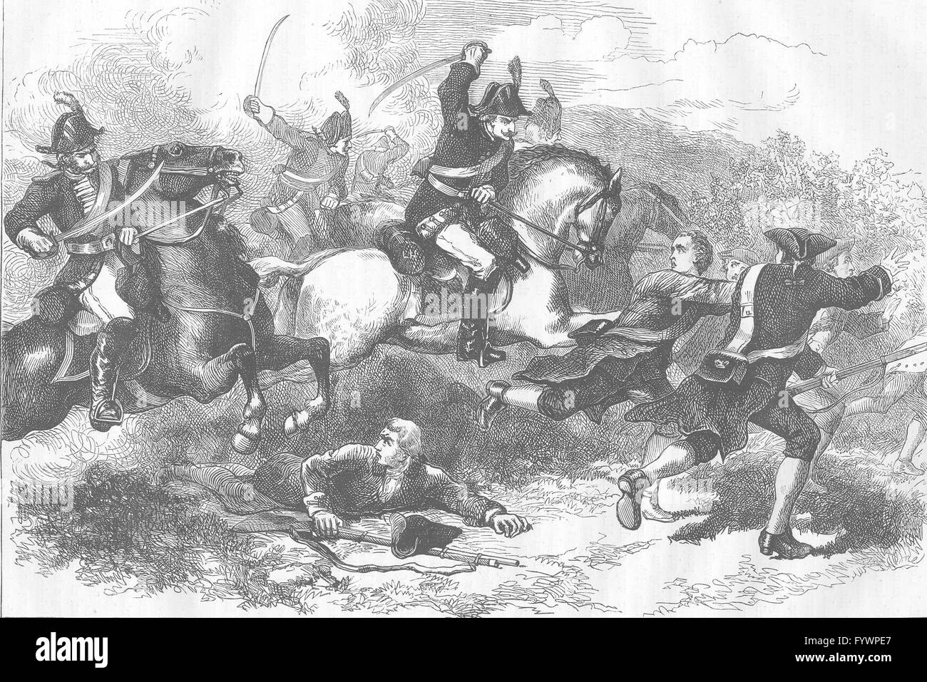 USA: Rout of the Royal recruits, antique print c1880 Stock Photo