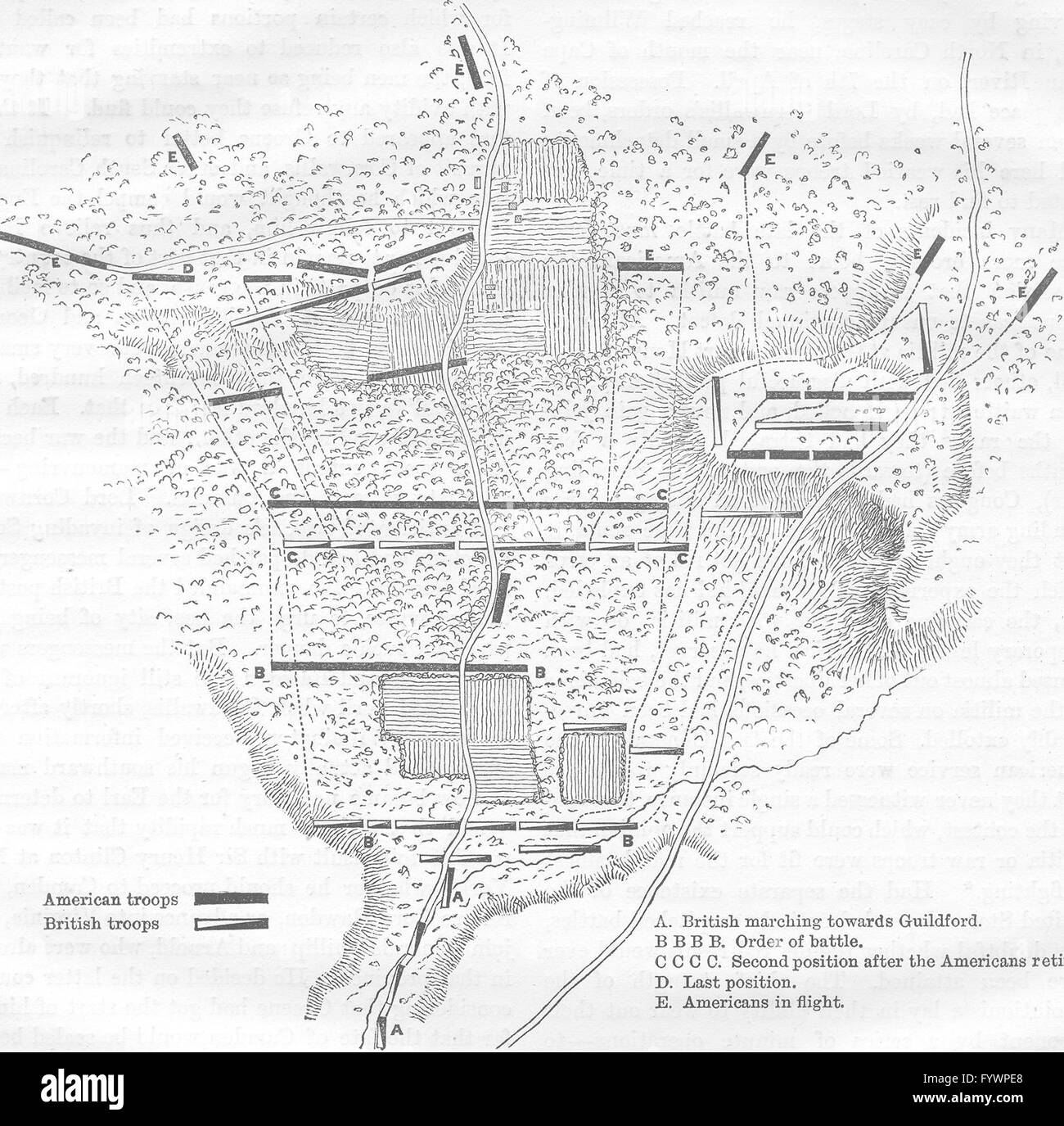 NORTH CAROLINA Plan, Battle Guildford(Stedman), c1880 antique map Stock Photo Alamy