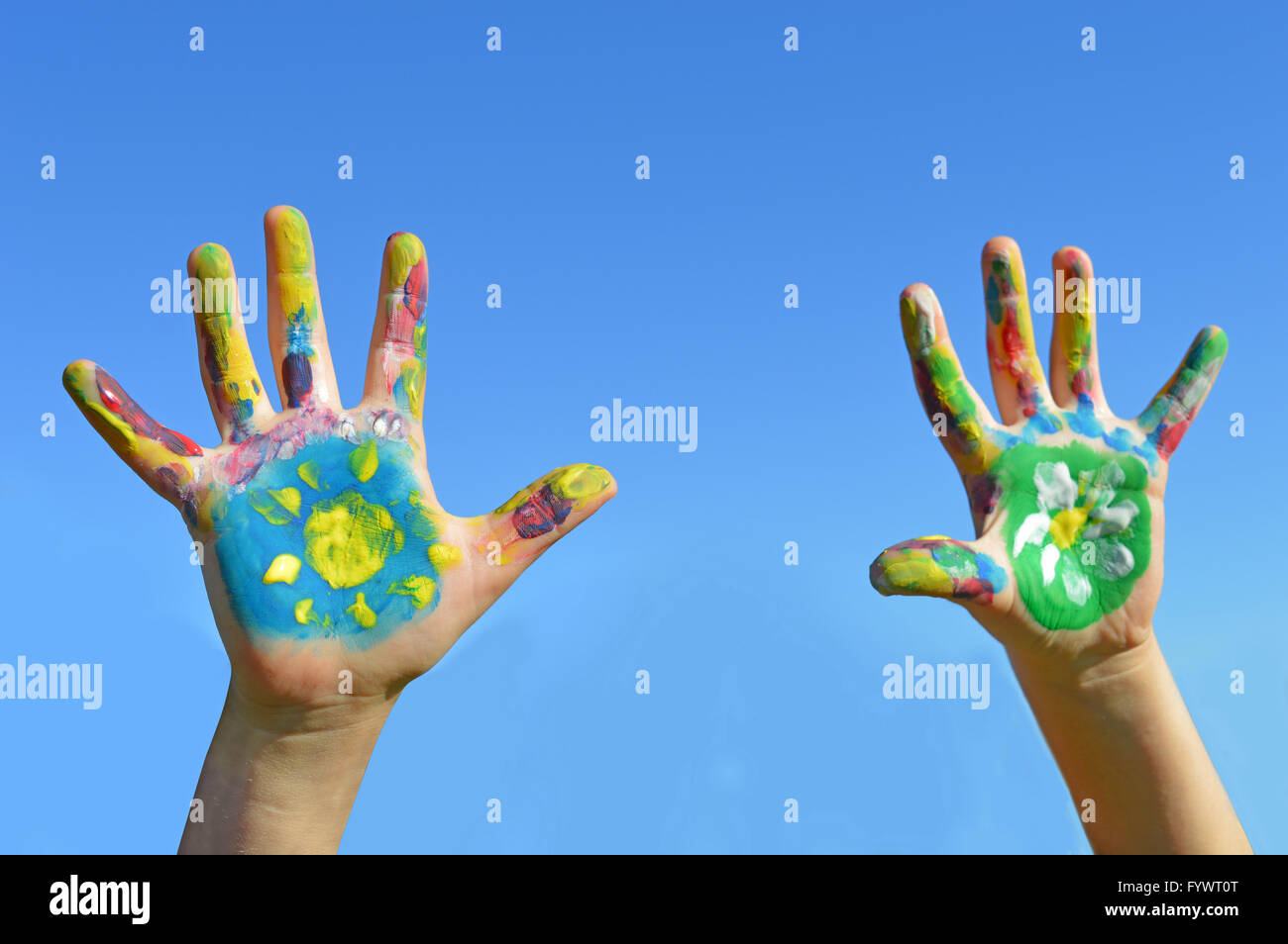Hands are painted color hi-res stock photography and images - Alamy