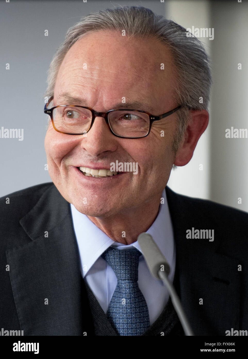 Hamburg, Germany. 28th Apr, 2016. CEO of Fielmann AG, Guenther Fielmann