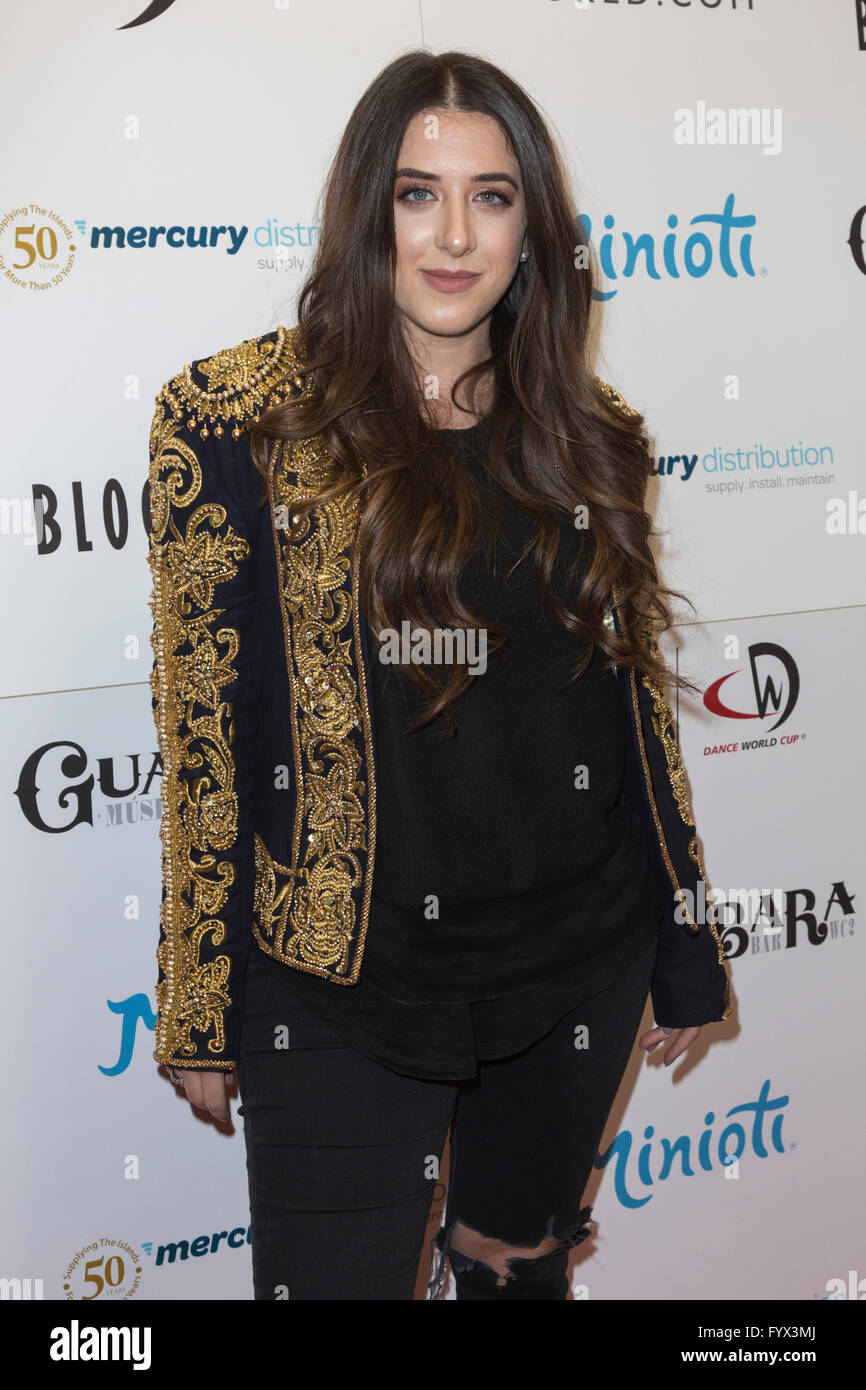 London, UK. 28 April 2016. Former The Apprentice contestant Ella Jade Bitton. The press launch for the 2016 BLOCH Dance World Cup takes place at the Bloch store in Drury Lane. The dance competition for for children and young adults will take place in Jersey this June/July. Credit:  Bettina Strenske/Alamy Live News Stock Photo