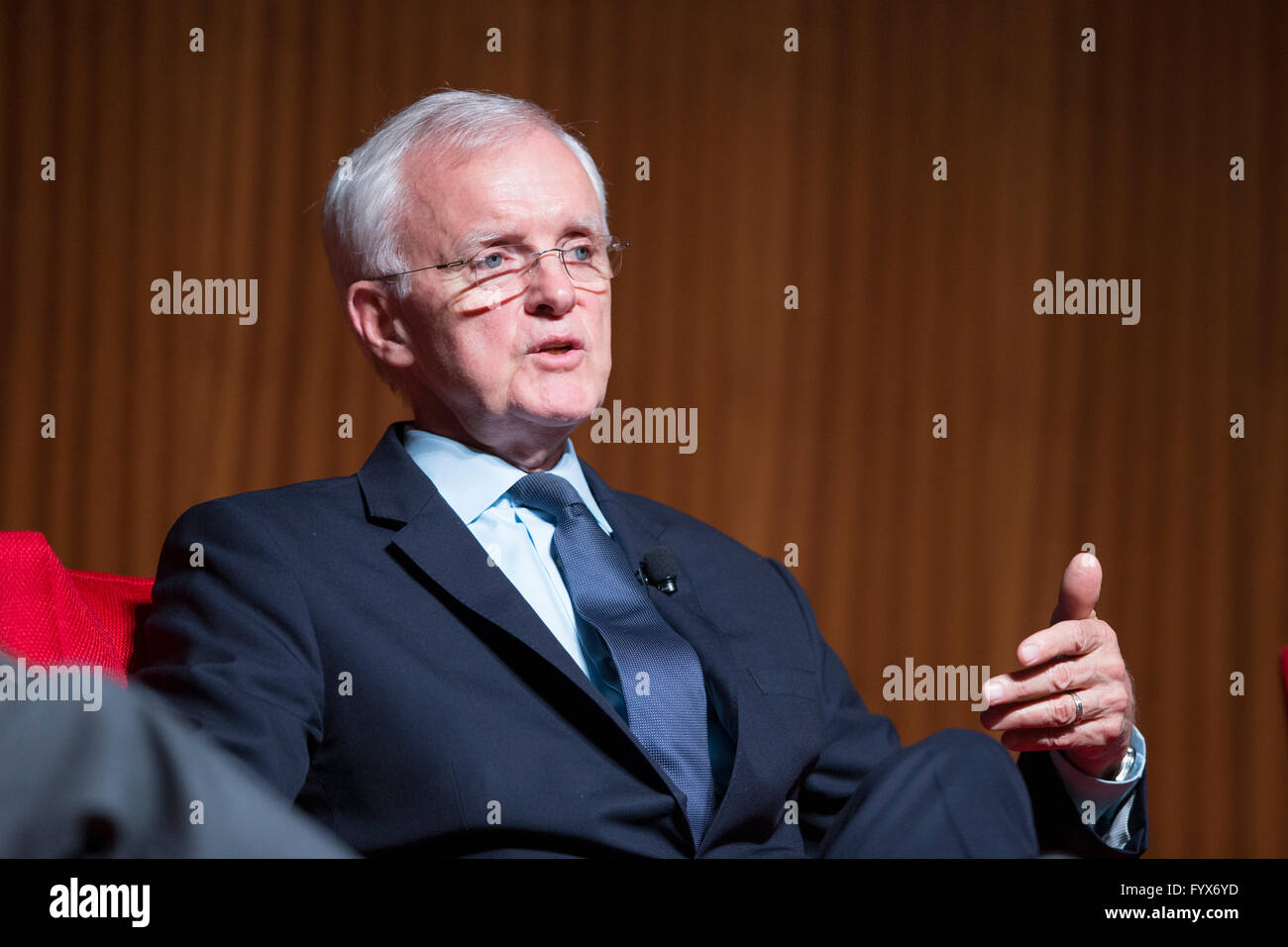 Medal of Honor recipient and former U.S. Sen. Bob Kerrey speaks about Vietnam on the final day of the Vietnam War Summit Stock Photo