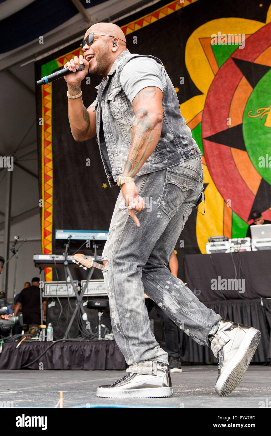 New Orleans, Louisiana, USA. 28th Apr, 2016. Rapper FLO RIDA performs ...