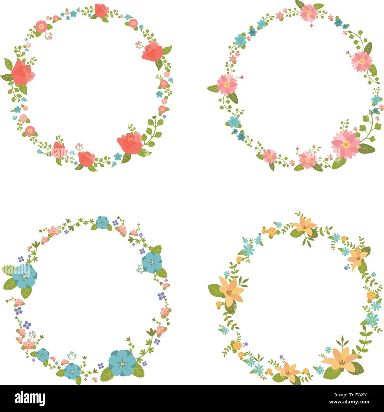 Flower frame 006 Stock Vector Image & Art - Alamy