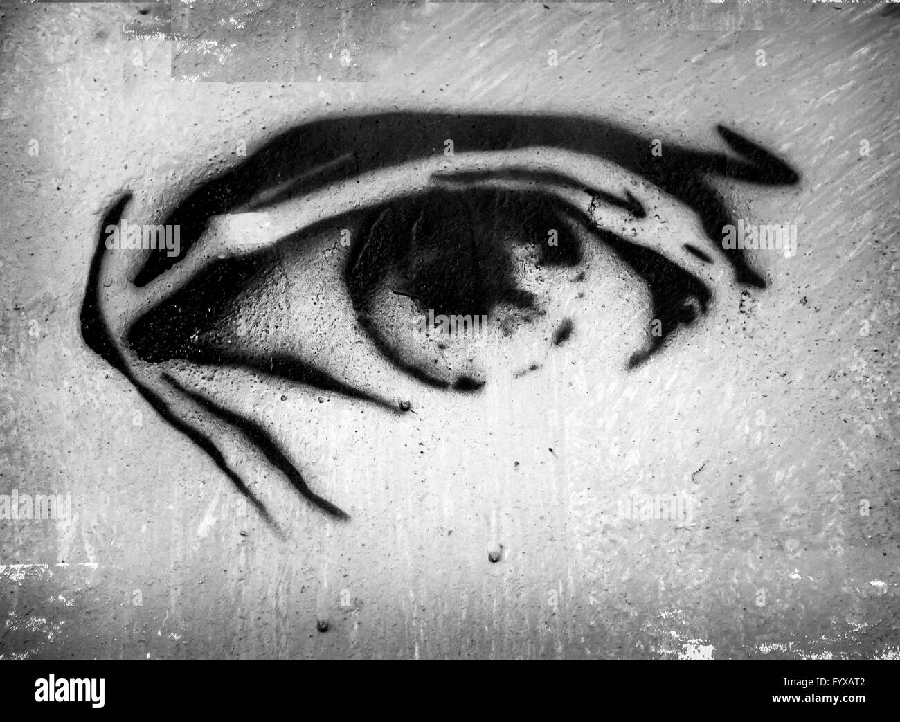 Eye on the wall Stock Photo Alamy