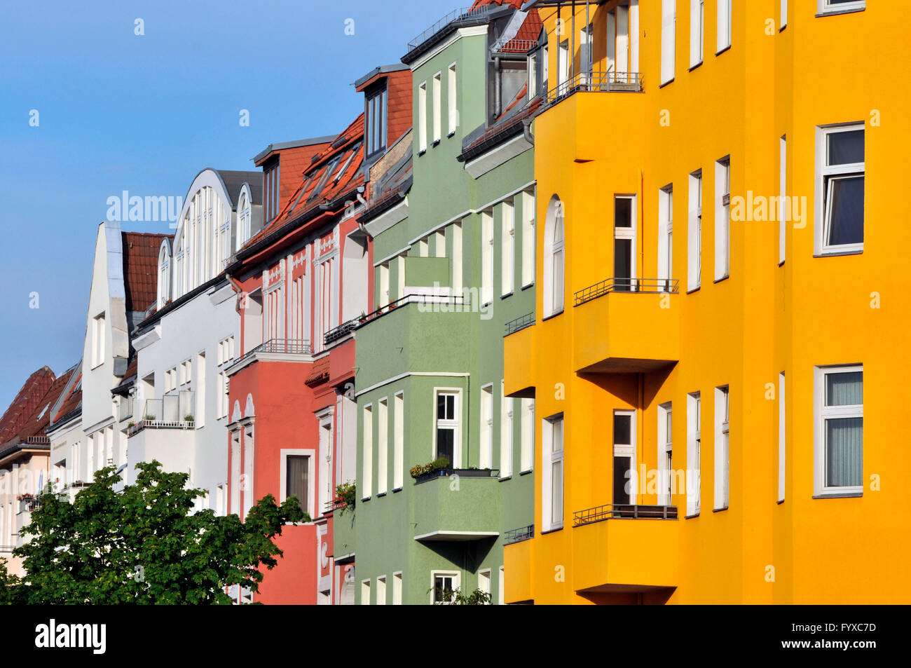 Old appartment houses, Philippistrasse, Friedenau, Berlin, Germany Stock Photo
