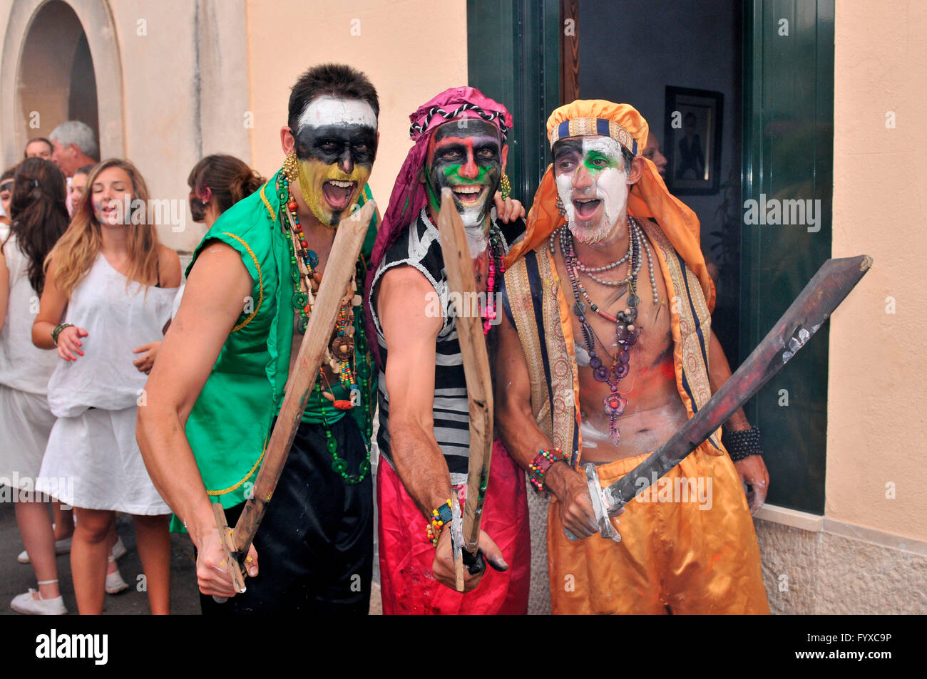 Fiesta Moros y Cristianos, conflict between Moors and Christians, Pollenca, Mallorca, Spain Stock Photo