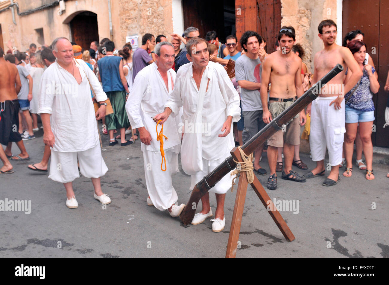 Fiesta Moros y Cristianos, conflict between Moors and Christians, Pollenca, Mallorca, Spain Stock Photo