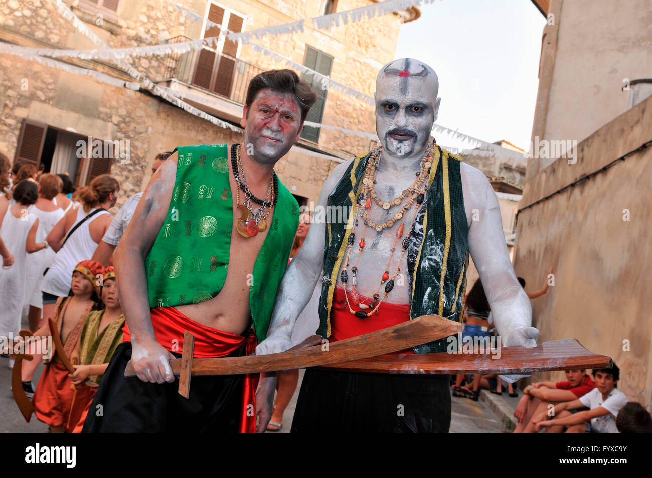 Fiesta Moros y Cristianos, conflict between Moors and Christians, Pollenca, Mallorca, Spain Stock Photo