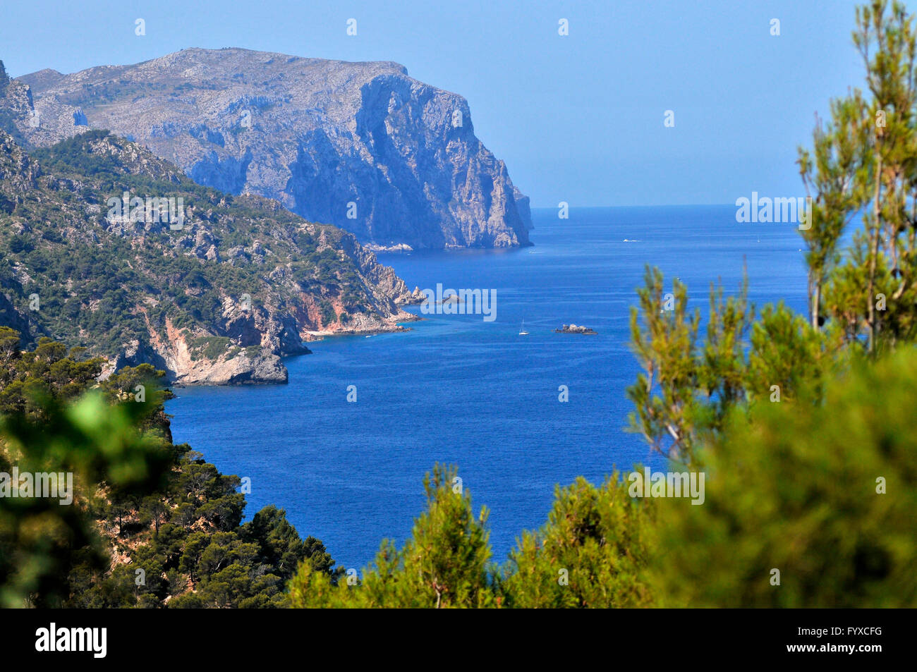 Punta Fabiolet, western coast, Mallorca, Spain Stock Photo