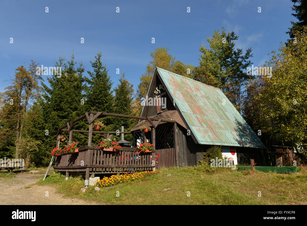 Framehouse, Harrachov, Giant Mountains, Czechia / Karkonosze Mountains, Krkonose Stock Photo