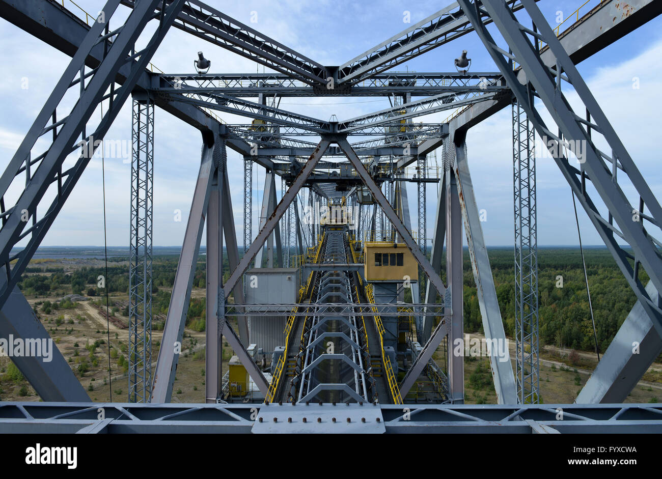 Overburden Conveyor Bridge F60, mine, Lichterfeld-Schacksdorf, Elbe-Elster, Brandenburg, Germany Stock Photo