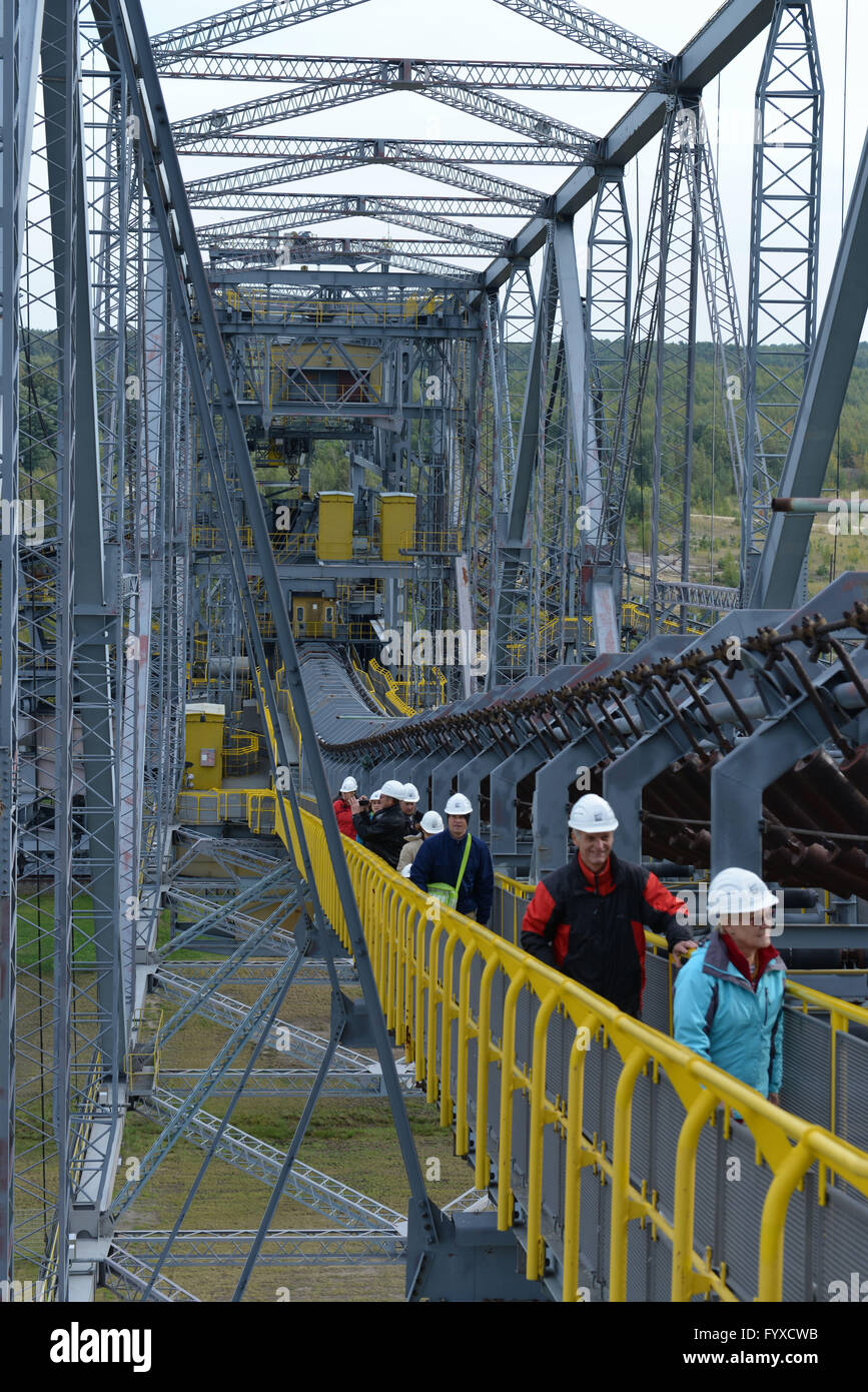 Overburden Conveyor Bridge F60, mine, Lichterfeld-Schacksdorf, Elbe-Elster, Brandenburg, Germany Stock Photo