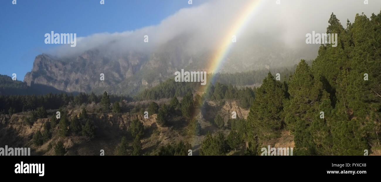 Rainbow on La Palma Stock Photo