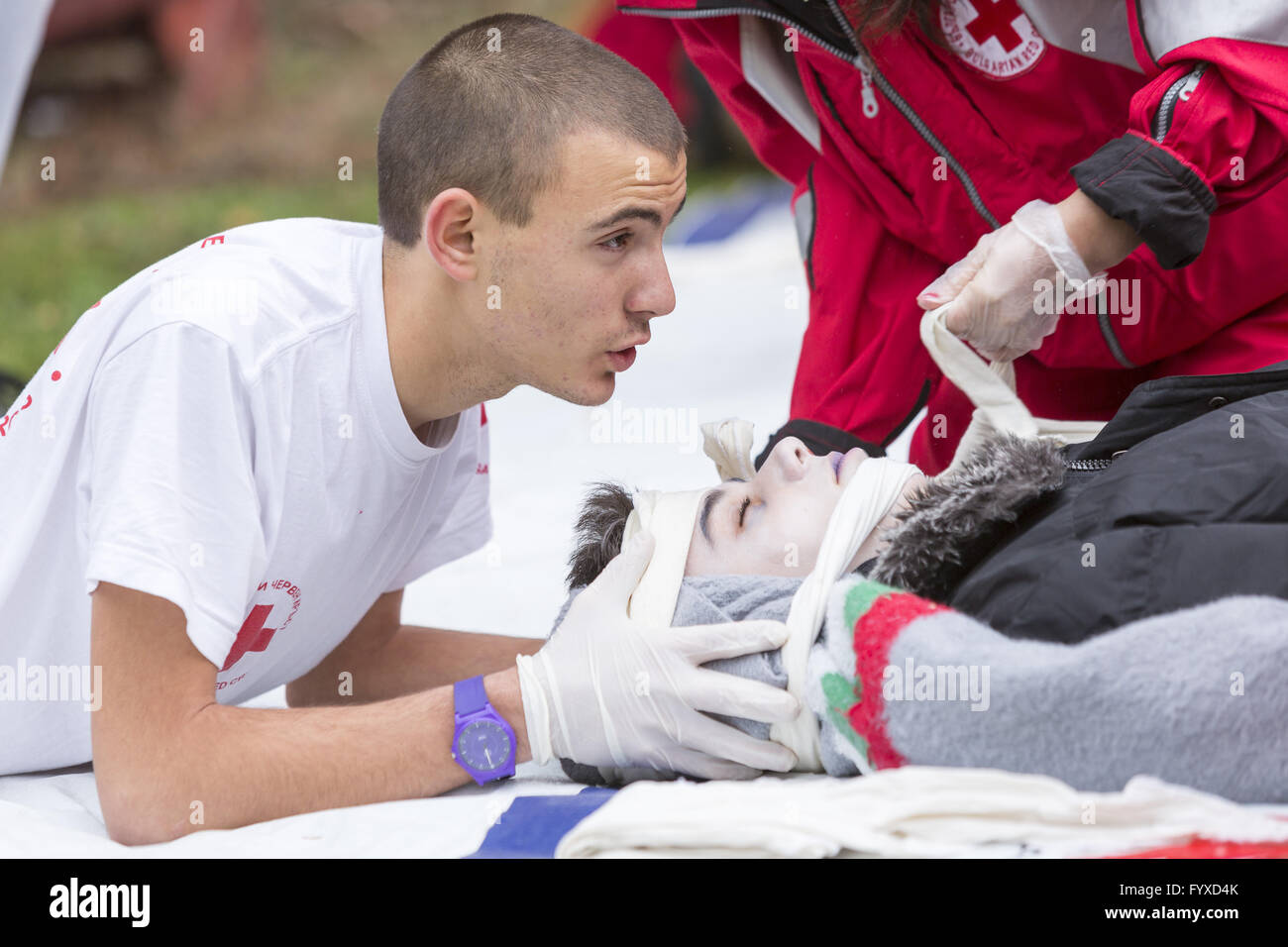 Red Cross Youth Stock Photo