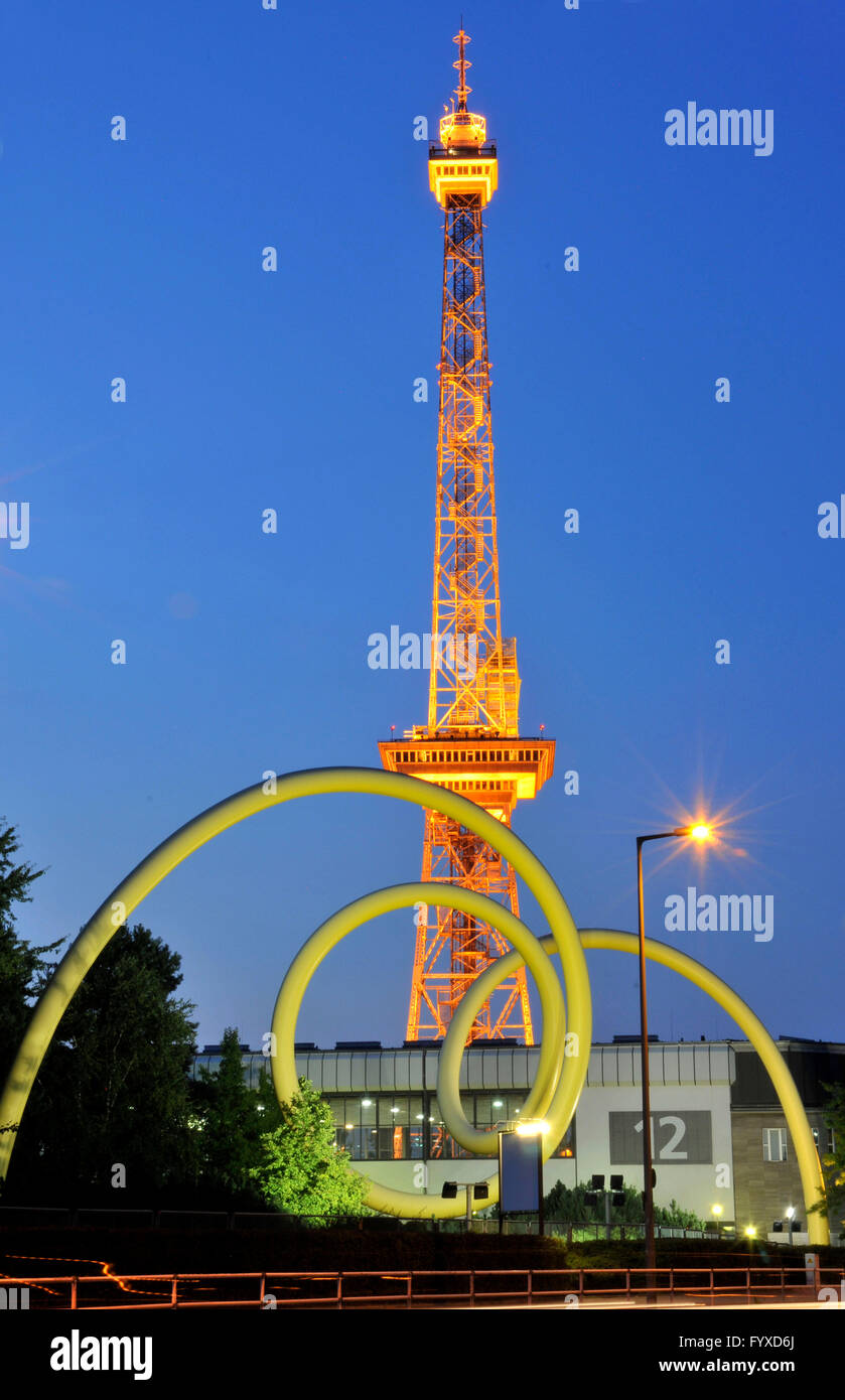Radio Tower Berlin, Messe Berlin fairgrounds, Westend, Charlottenburg-Wilmersdorf, Berlin, Germany / Berliner Funkturm Stock Photo