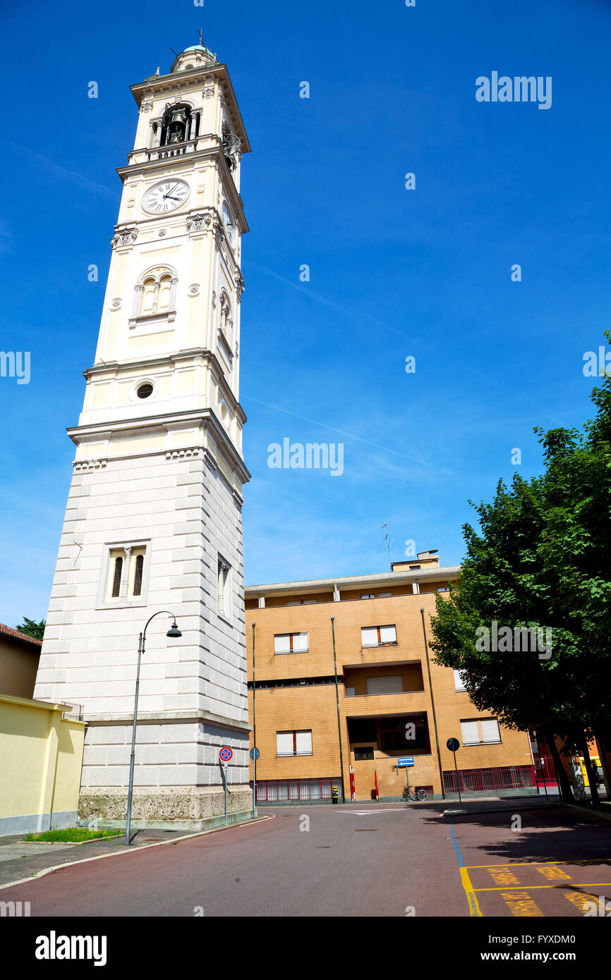 building clock tower in italy and bell Stock Photo - Alamy