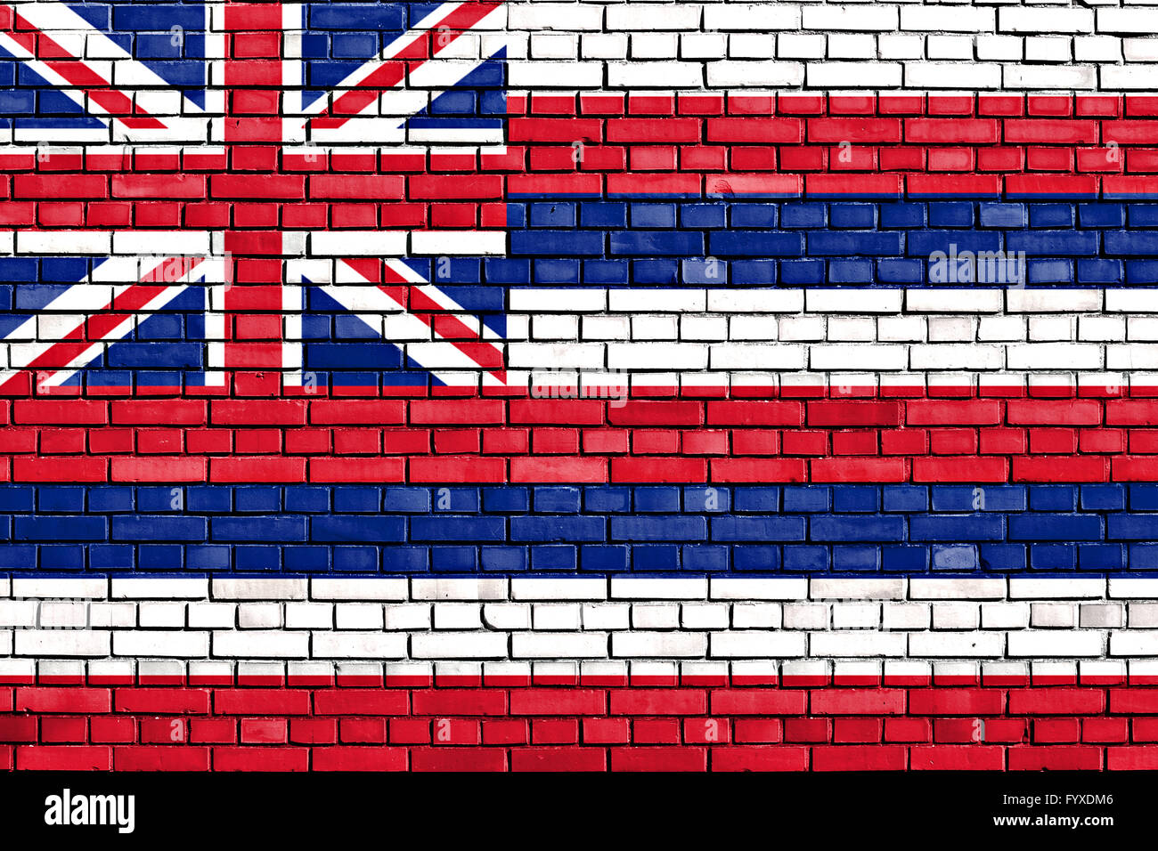 flag of Hawaii painted on brick wall Stock Photo - Alamy