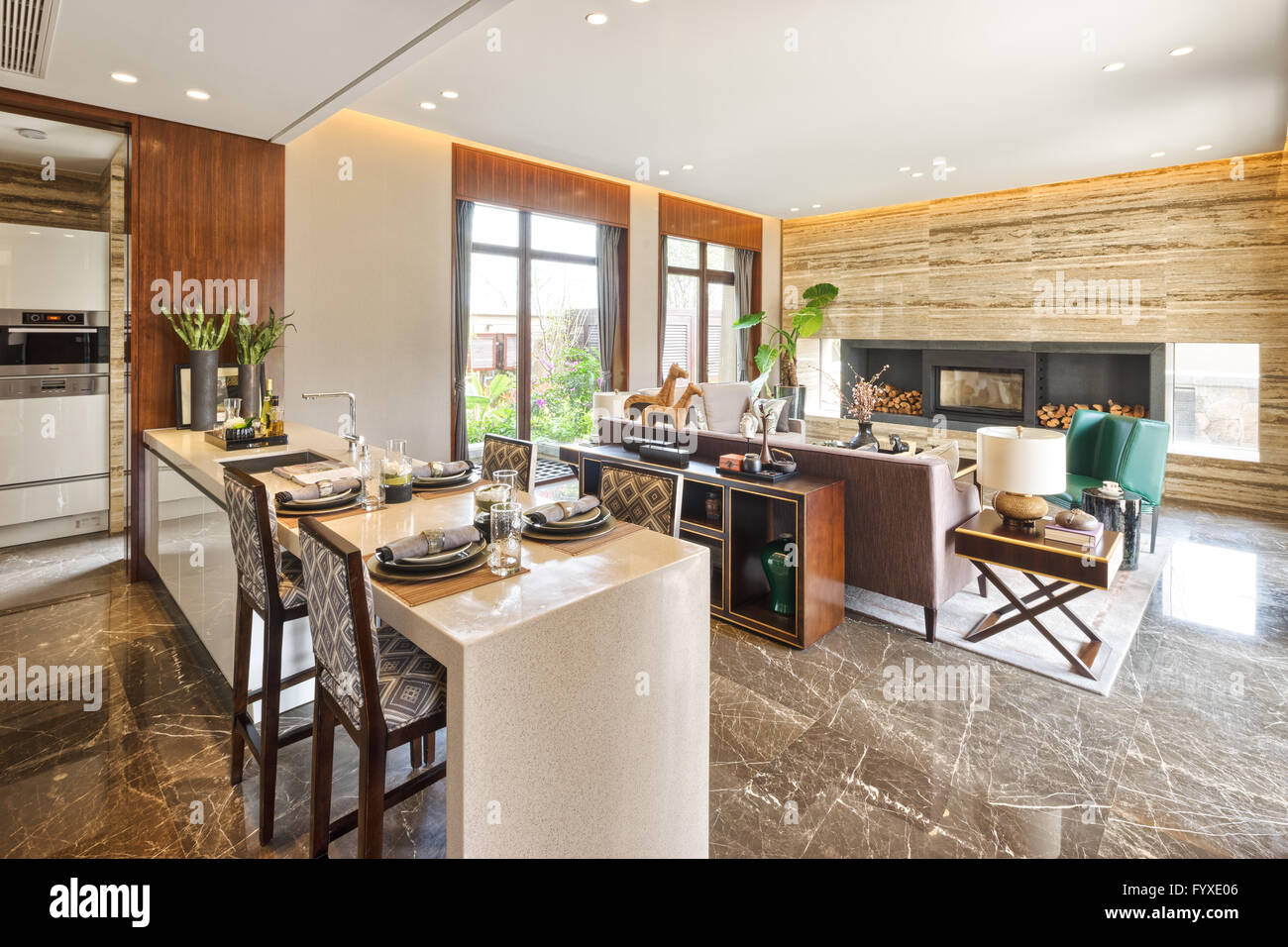 interior of modern dining room Stock Photo - Alamy