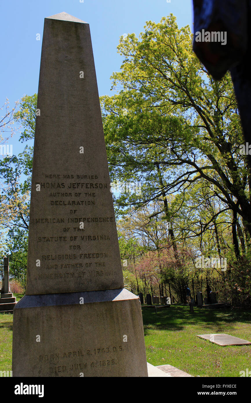 monticello thomas jeffersons grave brian mcguire Stock Photo