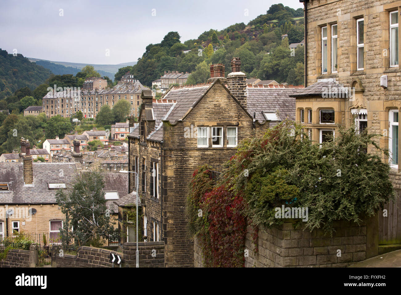 UK, England, Yorkshire, Calderdale, Hebden Bridge, Birchcliffe, stone