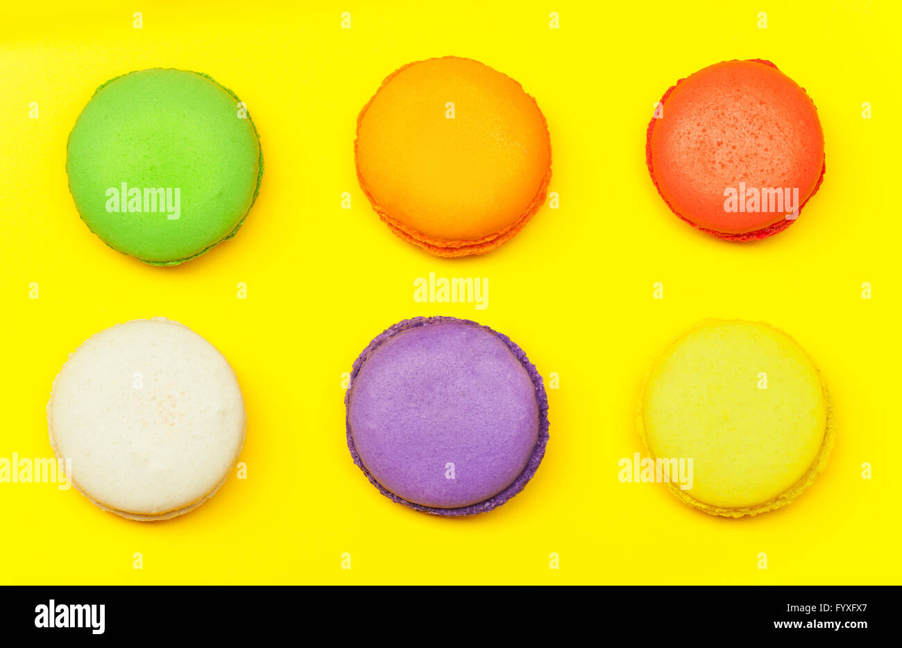 Six macarons sweet meringue based confection Stock Photo Alamy Six macarons sweet meringue based confection Stock Photo Alamy