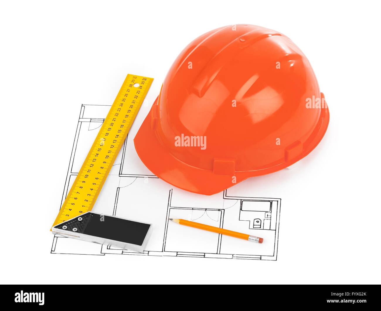 house-plan-and-helmet-stock-photo-alamy