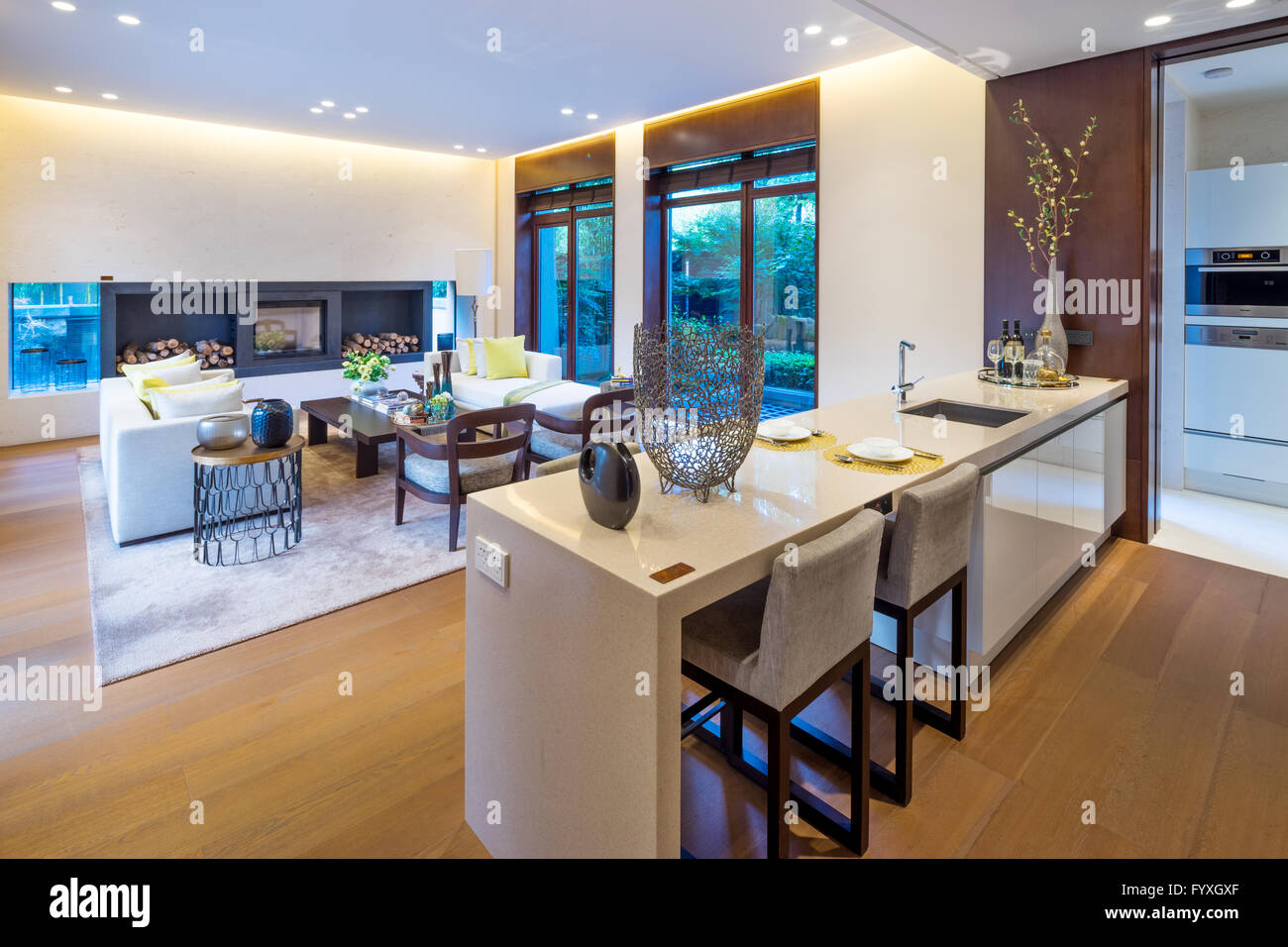 interior of modern dining room Stock Photo - Alamy