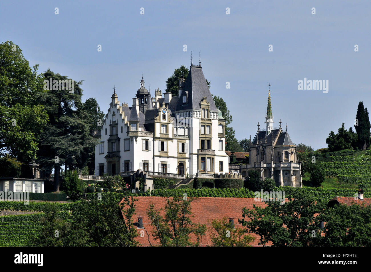 Meggenhorn Castle, Canton of Lucerne, Switzerland / Schloss Meggenhorn Stock Photo