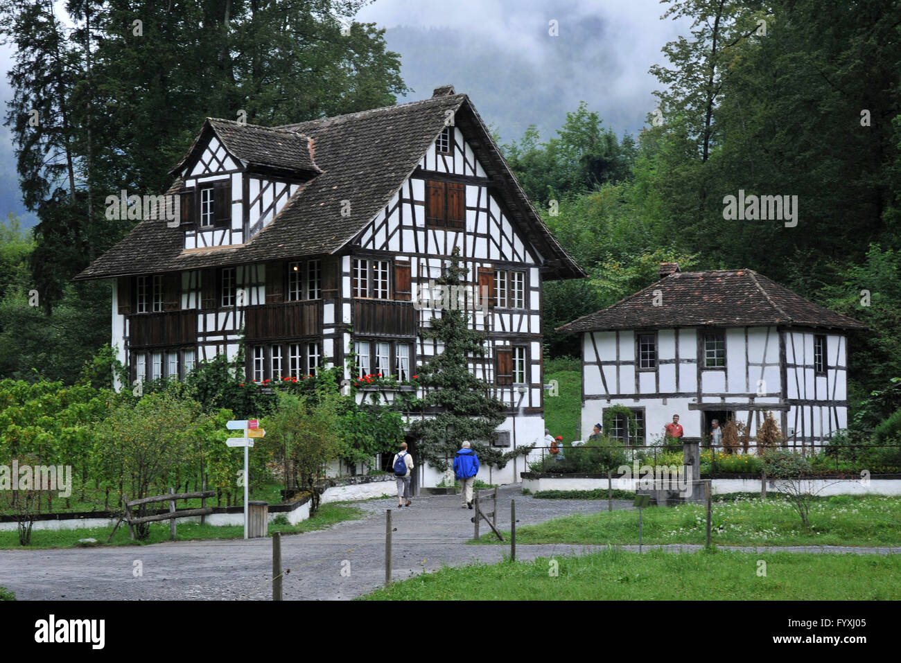Winegrower house from Richterswil, farmhouse, open-air museum Ballenberg, Brienz, Meiringen, Canton of Bern, Switzerland Stock Photo