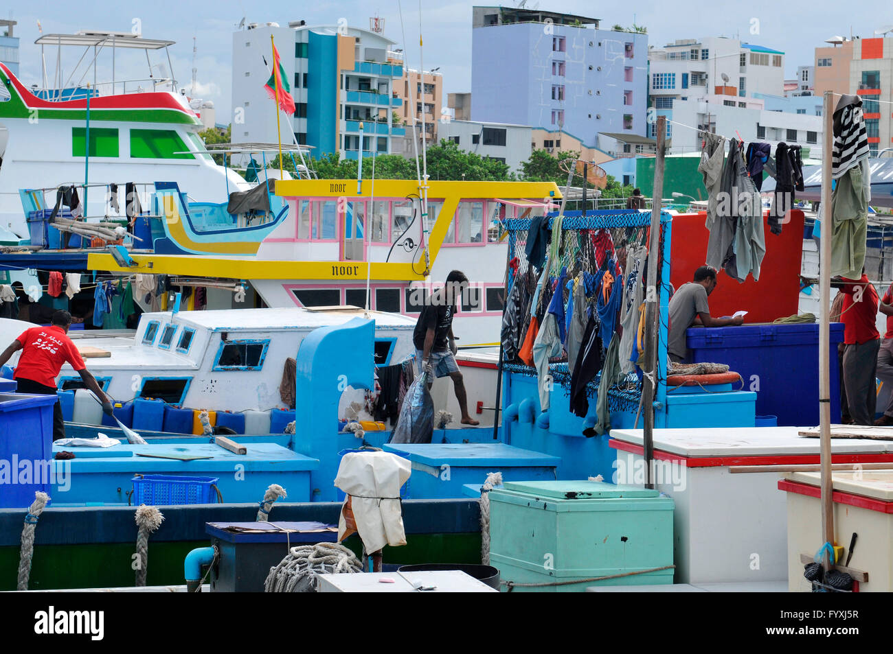 Fishing harbour, Male, Maldives Stock Photo