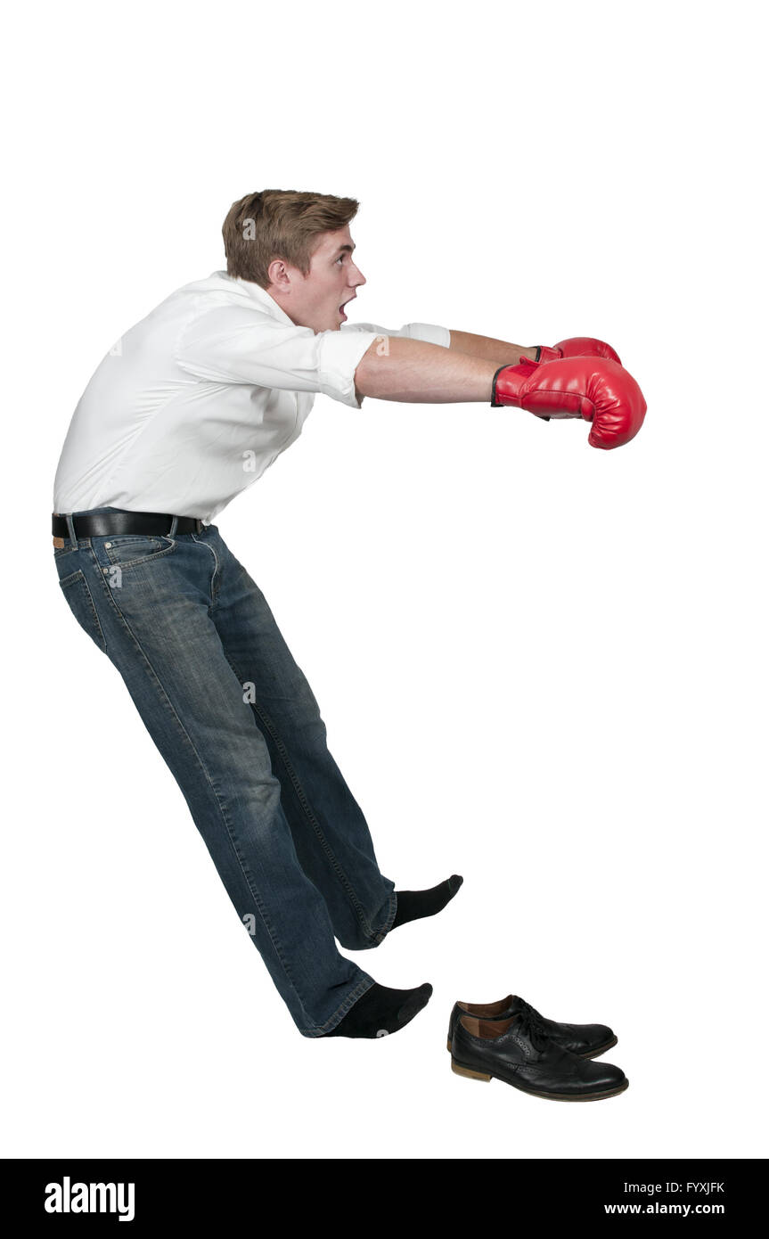 Knocked out boxer Stock Photo