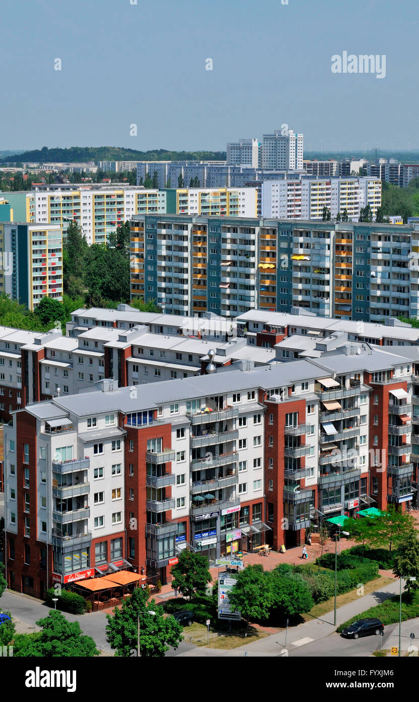 Housing estate, Allee der Kosmonauten, Marzahn, Berlin, Germany Stock Photo