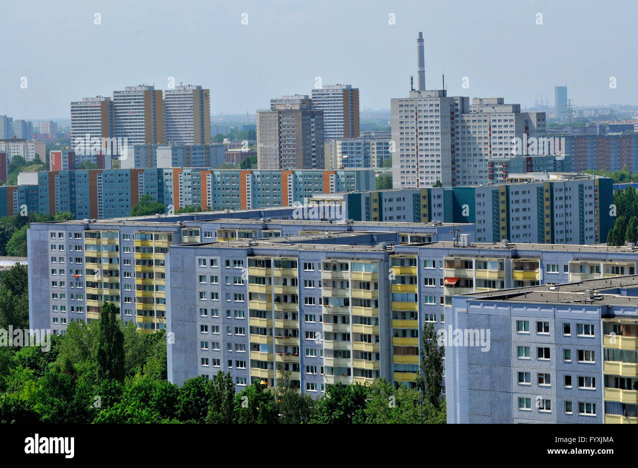 Housing estate, Allee der Kosmonauten, Marzahn, Berlin, Germany Stock Photo