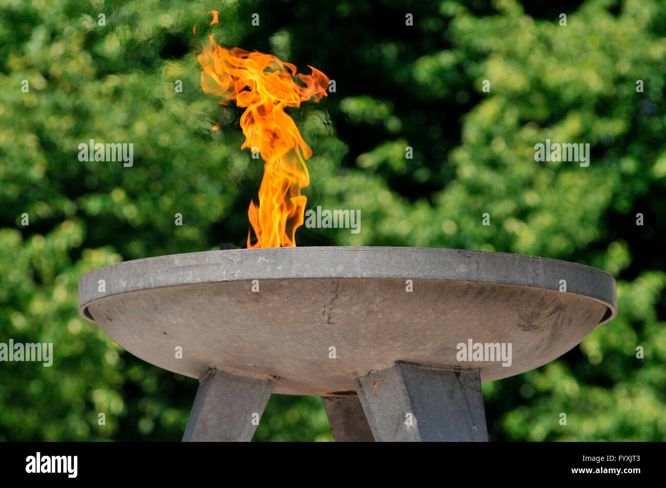 Eternal flame, memorial for the victims of forced displacement, Theodor-Heuss-Platz, Charlottenburg, Berlin, Germany Stock Photo