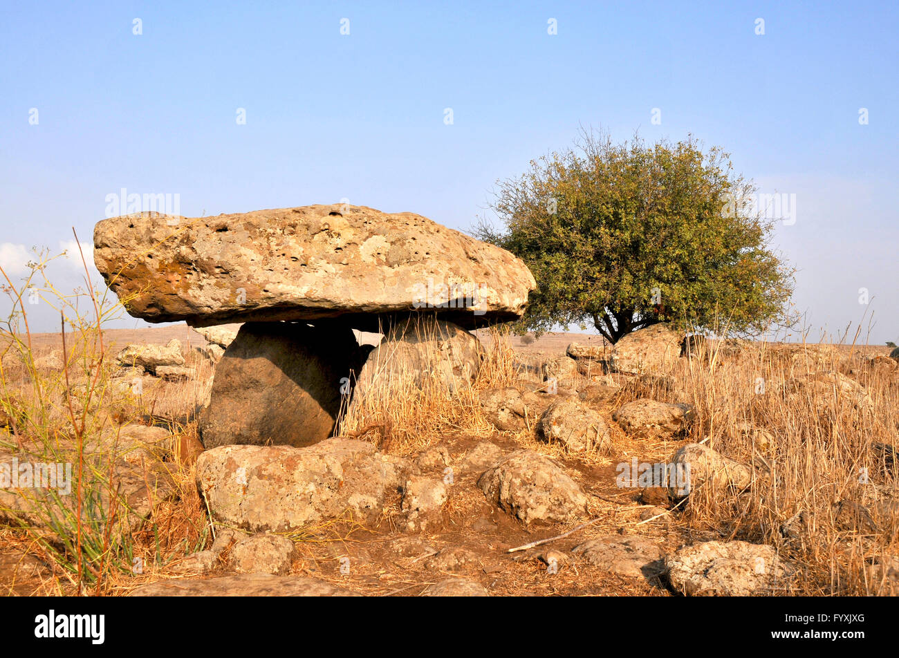 Portal tomb, grave, Gamla Nationalpark, Gamla, Golan Heights, Israel Stock Photo