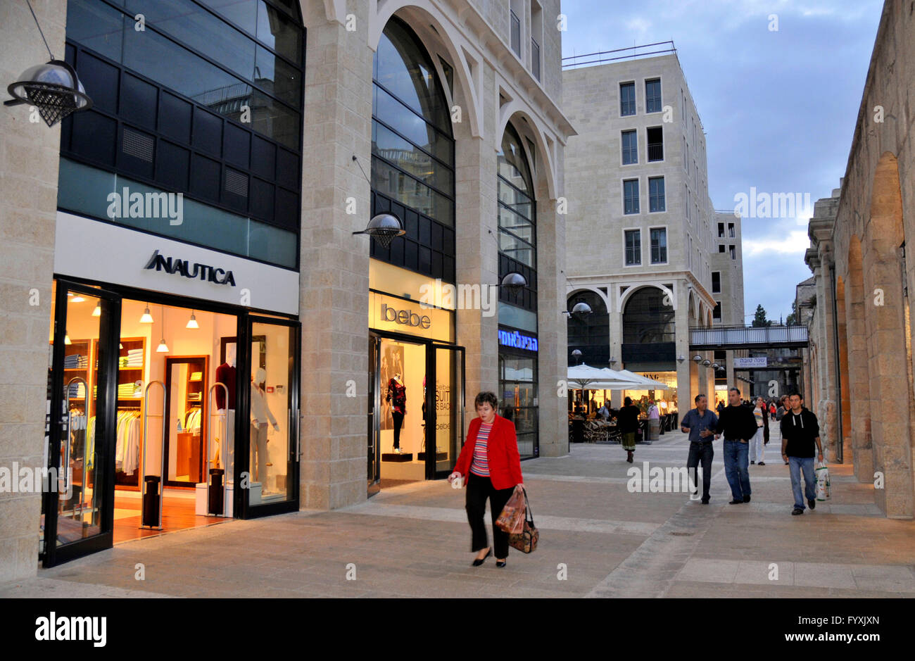 Mamila Mall, shopping mall, pedestrian area, Jerusalem, Israel Stock Photo