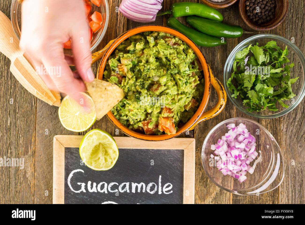 Fresh homemade quacamole in the bowl Stock Photo - Alamy