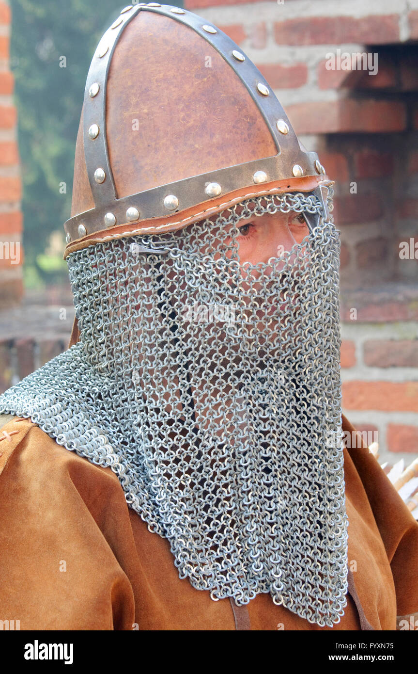 Medieval soldier and helmet hi-res stock photography and images - Alamy