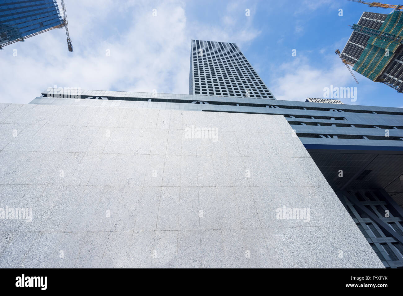 facade of modern building in blue sky Stock Photo - Alamy