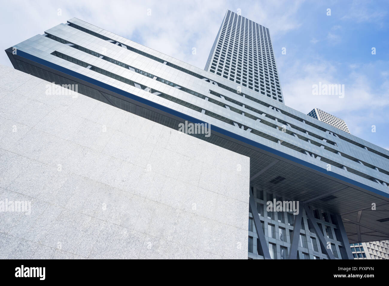 facade of modern building in blue sky Stock Photo - Alamy